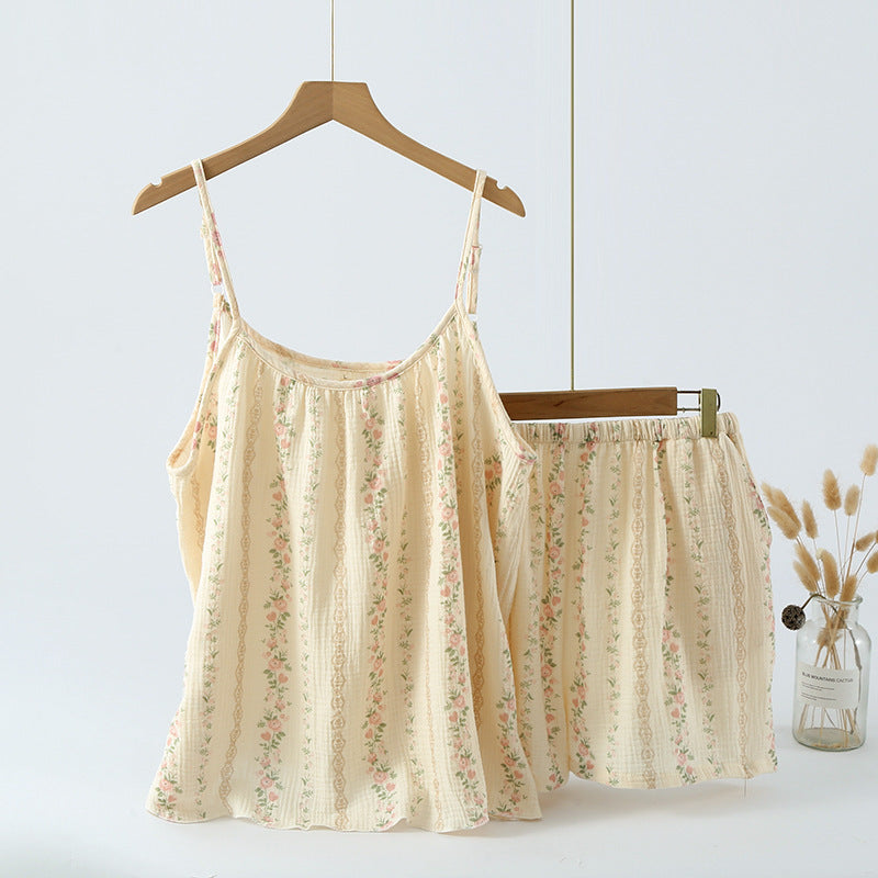 Pyjama deux pièces manches courtes tissu léger très cozy