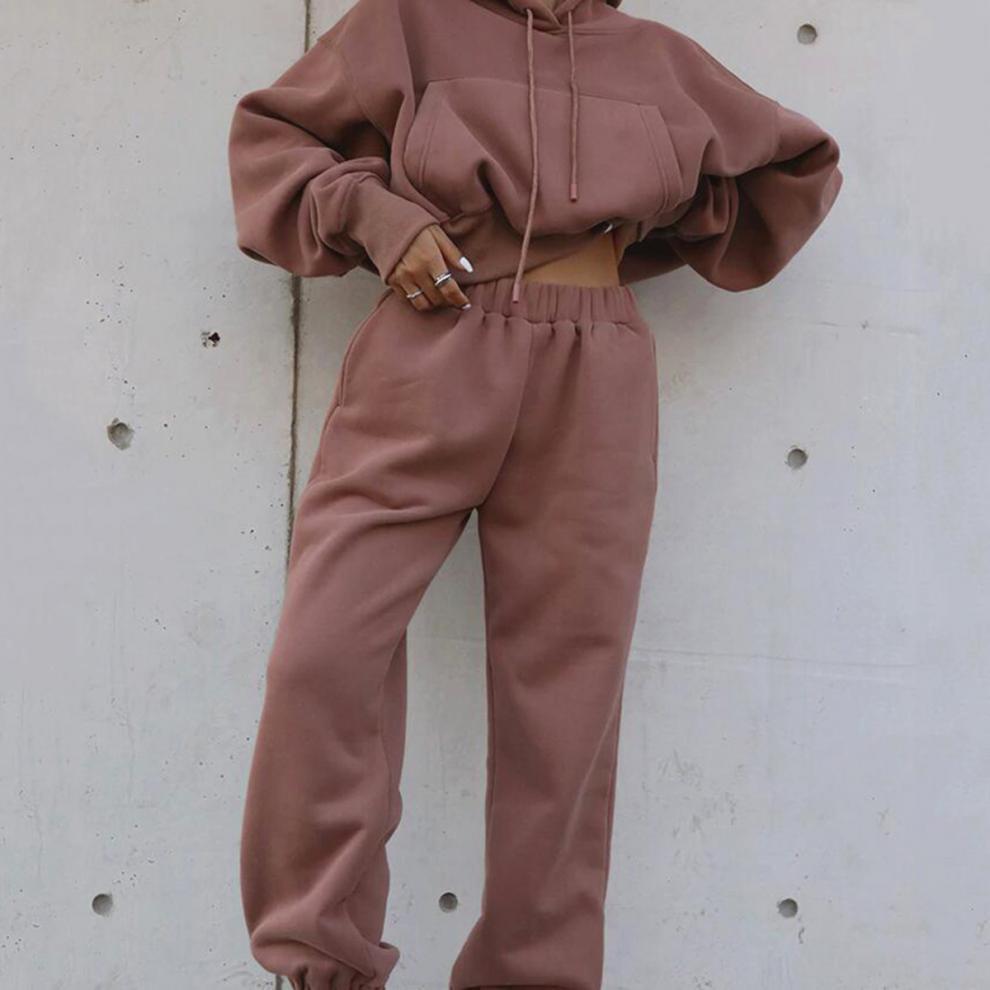 Nouveau style automne et hiver pour femmes, nouveau manteau à capuche décontracté, combinaison de sport