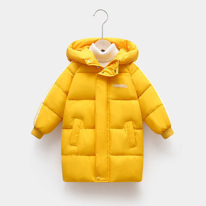 Mid-length Thickened Children's Down And Wadded Jacket