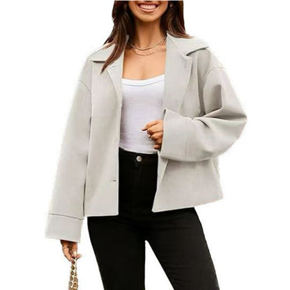 Manteau boutonné à manches longues pour femme