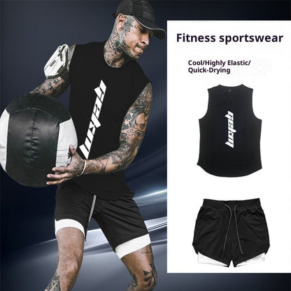 Sports Suit Men's Outdoor Running Fitness Vest Shorts