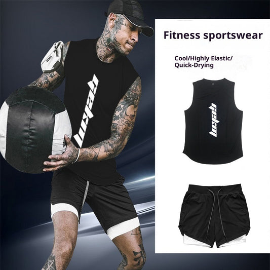 Sports Suit Men's Outdoor Running Fitness Vest Shorts