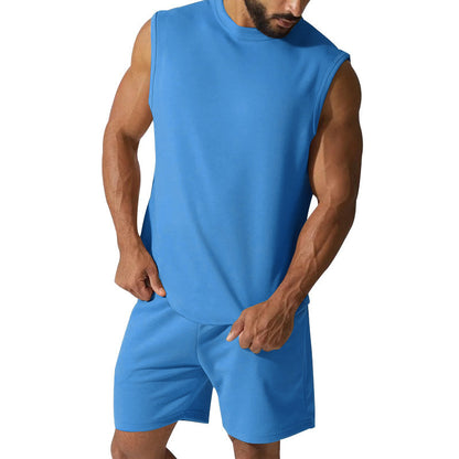 Sleeveless Sports Suit Men's Casual Thin Top Solid Color