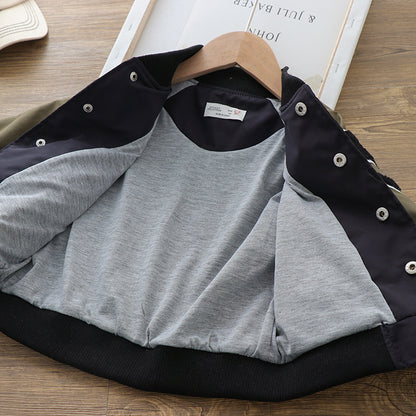 Nouveau manteau d'uniforme de baseball pour garçons, veste à col montant. Parfait pour l'automne.