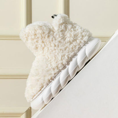 Chaussons d'hiver imperméables à talons pour la maison, à porter à l'intérieur et à l'extérieur, en coton, très confortables