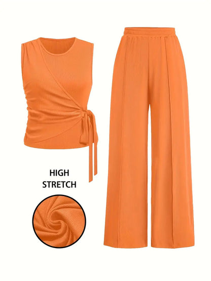 Casual Sleeveless Set Lazy Style Women's Suit
