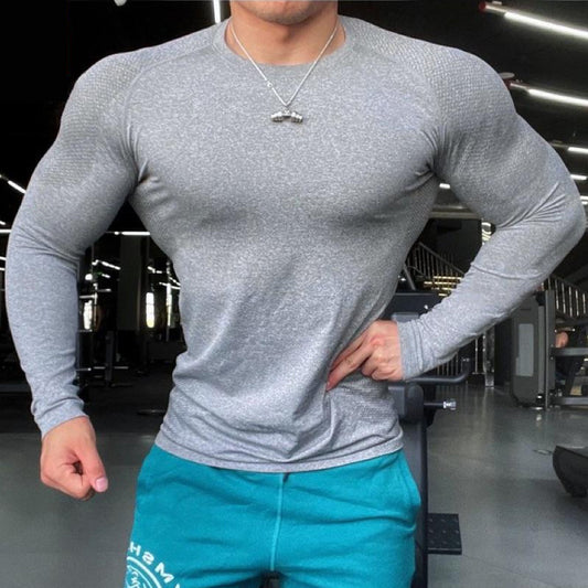 Haut sans coutures à manches longues et fermeture éclair pour entraînement, fitness, extérieur, coupe ajustée