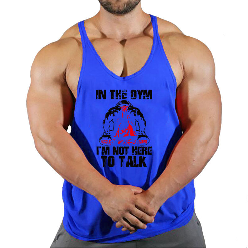 Débardeur d'été décontracté pour homme, chemise de sport à col rond, en forme de I, pour fitness
