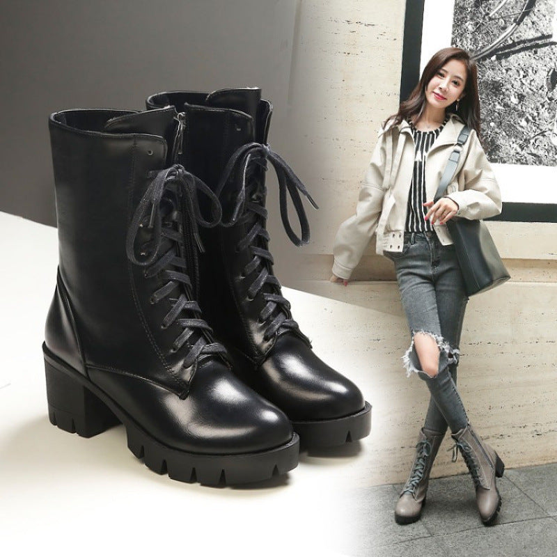 Women's European And American Taiwan Platform Martin Boots