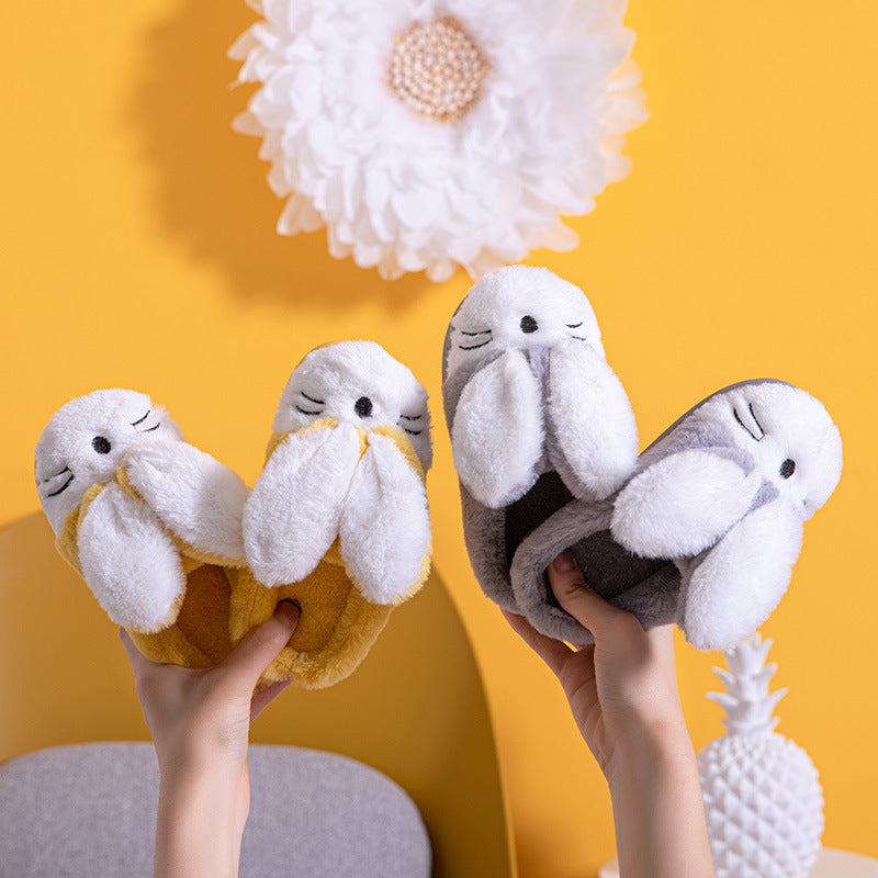Chaussons chauds pour enfants en forme de lapin de dessin animé