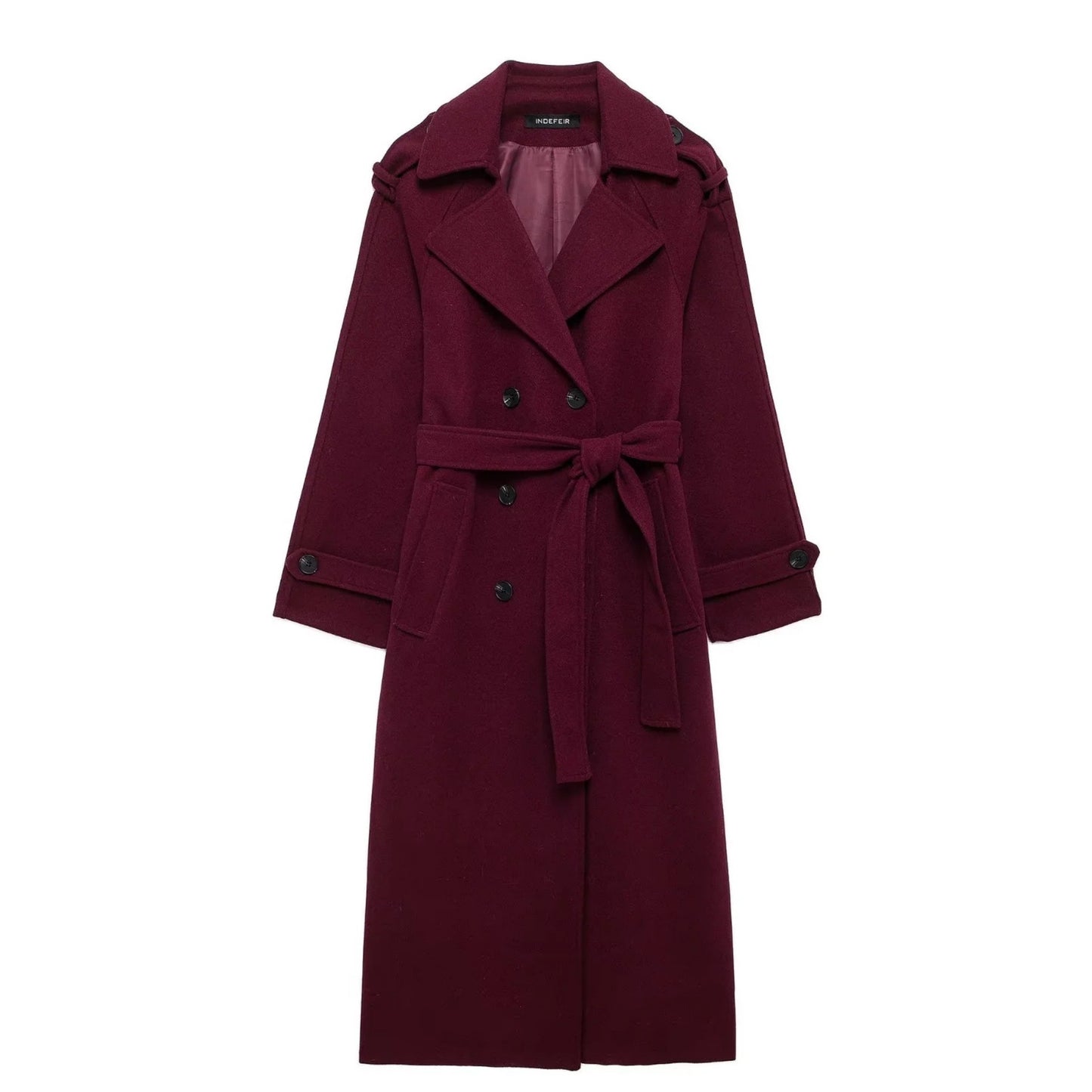 Manteau en laine à revers tendance avec ceinture, trench-coat croisé  long pour femme bien lire la description pour choisir sa grandeur