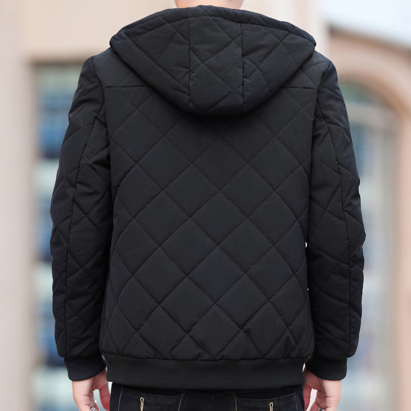 Veste polaire à carreaux diamants Manteau rembourré en coton