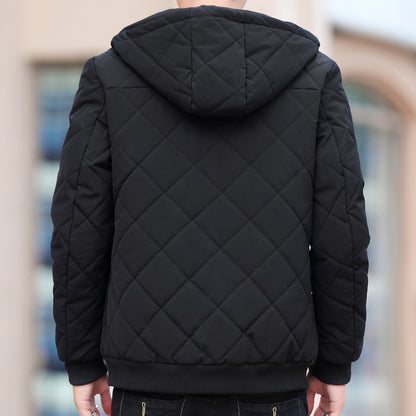 Veste polaire à carreaux diamants Manteau rembourré en coton