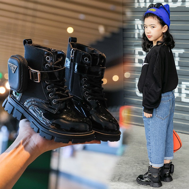 Bottes courtes en cuir de style britannique pour fille à la mode parfait pour l'automne avec un style qui fait fureur