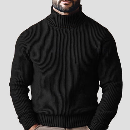 Knitted High-neck Long-sleeve Zip-up Sweater
