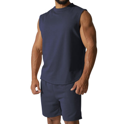 Sleeveless Sports Suit Men's Casual Thin Top Solid Color