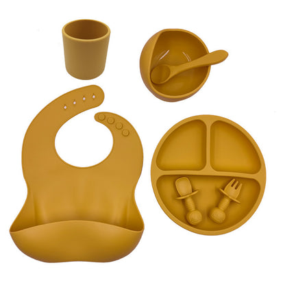 Couverts pour bébé, bavoir en silicone, tasse en silicone, cuillère