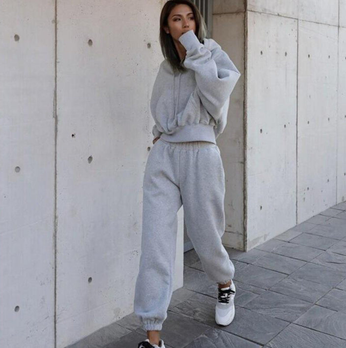 Nouveau style automne et hiver pour femmes, nouveau manteau à capuche décontracté, combinaison de sport