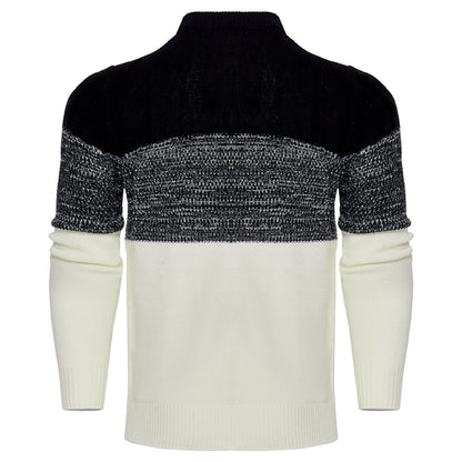 Pull décontracté à manches longues et blocs de couleurs pour homme