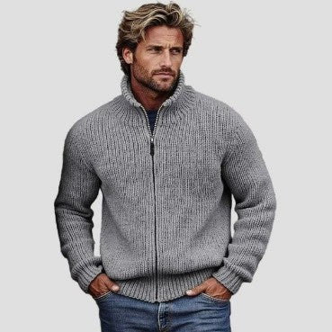 Mens Printed Long-Sleeve Zip-Up Hoodie Top