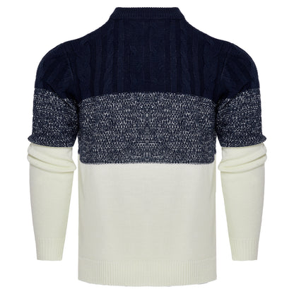 Pull décontracté à manches longues et blocs de couleurs pour homme