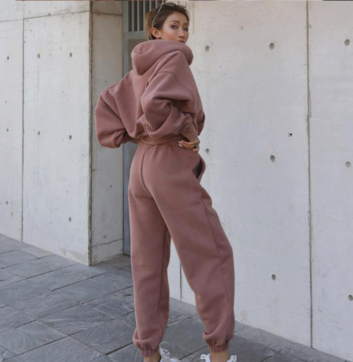 Nouveau style automne et hiver pour femmes, nouveau manteau à capuche décontracté, combinaison de sport