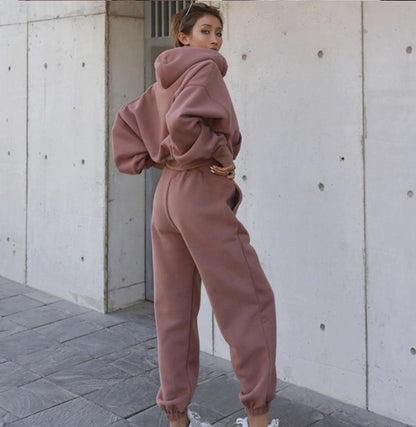 Nouveau style automne et hiver pour femmes, nouveau manteau à capuche décontracté, combinaison de sport