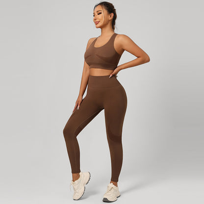 Quick-drying Polytron Back-supporting Yoga Leggings Yoga Outfit Set