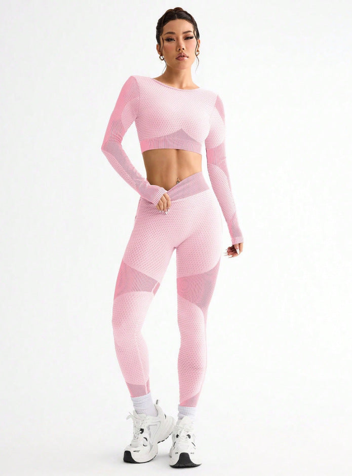 Butt-Lifting Yoga Pants And Back-Slimming Long-Sleeve Top Set