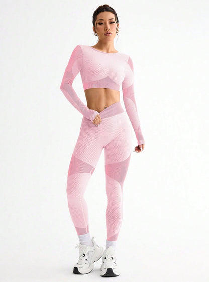 Butt-Lifting Yoga Pants And Back-Slimming Long-Sleeve Top Set
