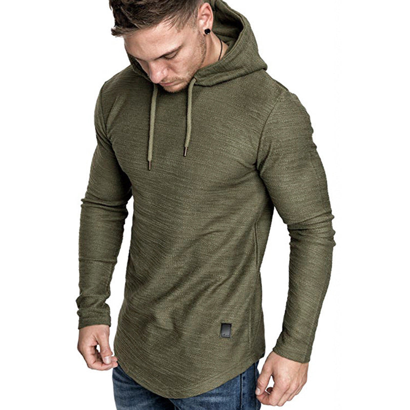 Sweat à capuche décontracté à manches longues pour homme, haut slim, t-shirt de sport