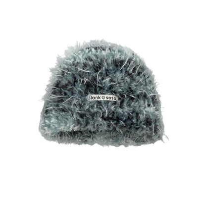 Patch Plush Bonnet Children's Autumn And Winter Earflaps Slipover Beanie Hat Cold-proof