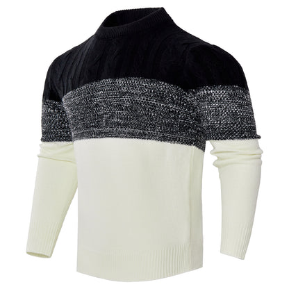 Pull décontracté à manches longues et blocs de couleurs pour homme