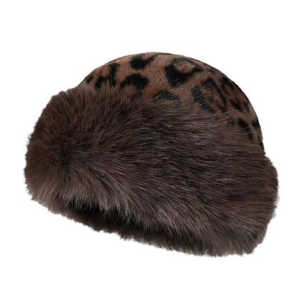 Leopard Print Mongolian Hat For Women
