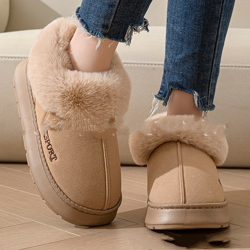 Chaussons confortables et doux pour femmes, chaussures à plateforme antidérapantes avec doublure en fausse fourrure, semelle silencieuse et ajustement confortable pour l'intérieur