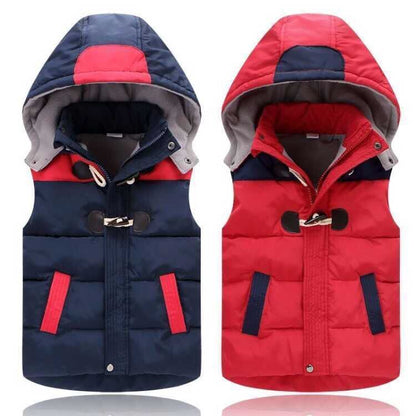 Gilet à capuche rembourré en velours pour bébés garçons et filles, uniformes de maternelle