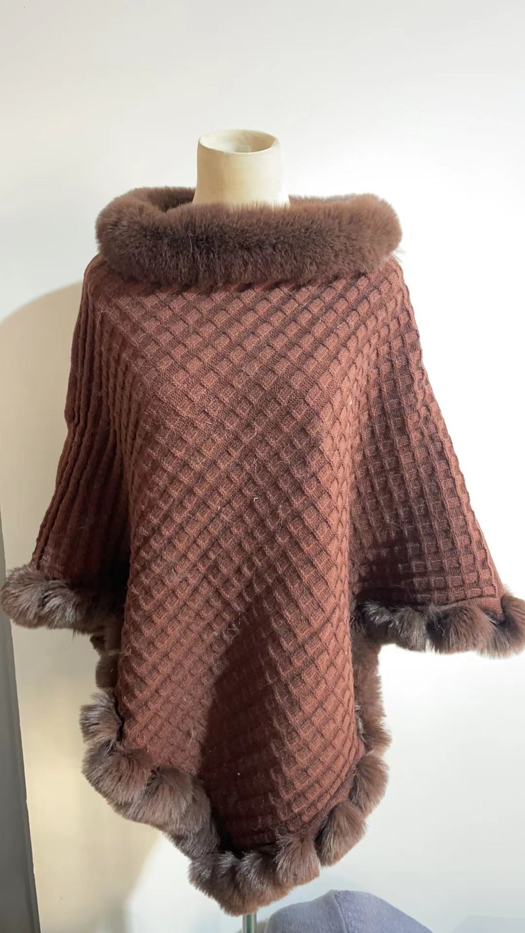 châle en fourrure de lapin Rex, luxueuse, tendance automne-hiver, vêtement d'extérieur élégant pour femme