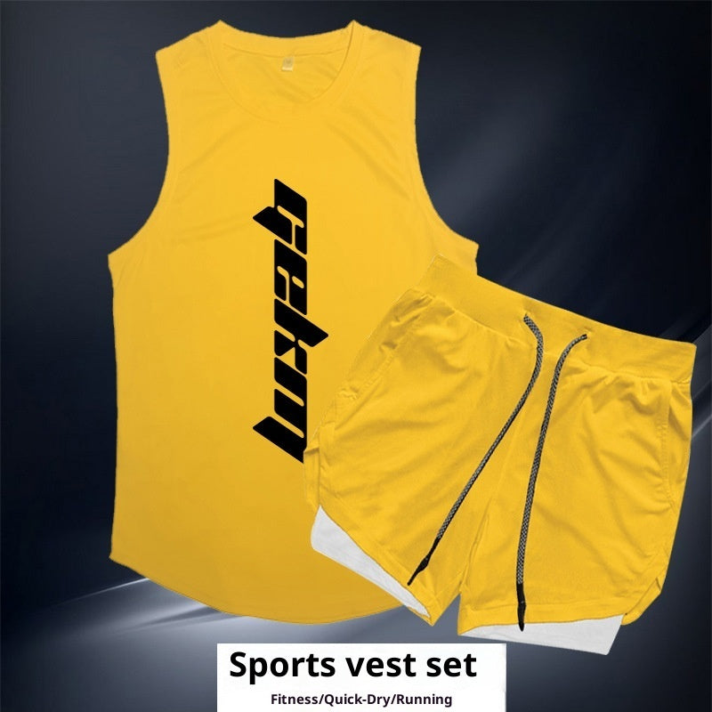 Sports Suit Men's Outdoor Running Fitness Vest Shorts