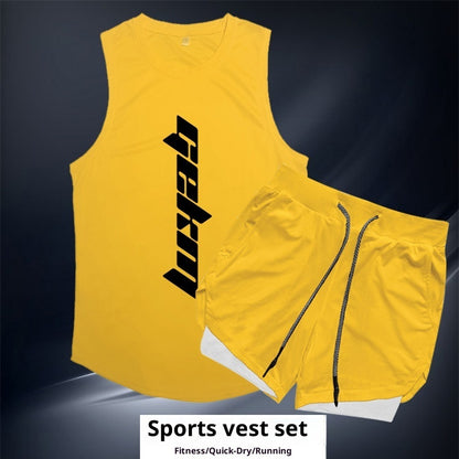 Sports Suit Men's Outdoor Running Fitness Vest Shorts