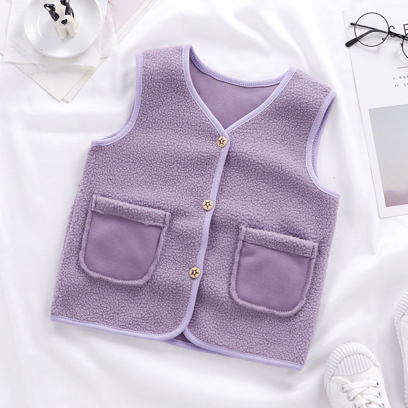 Padded Upper Cardigan To Keep Warm Children's Vest