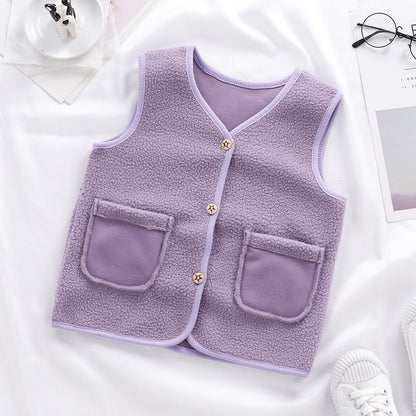 Padded Upper Cardigan To Keep Warm Children's Vest