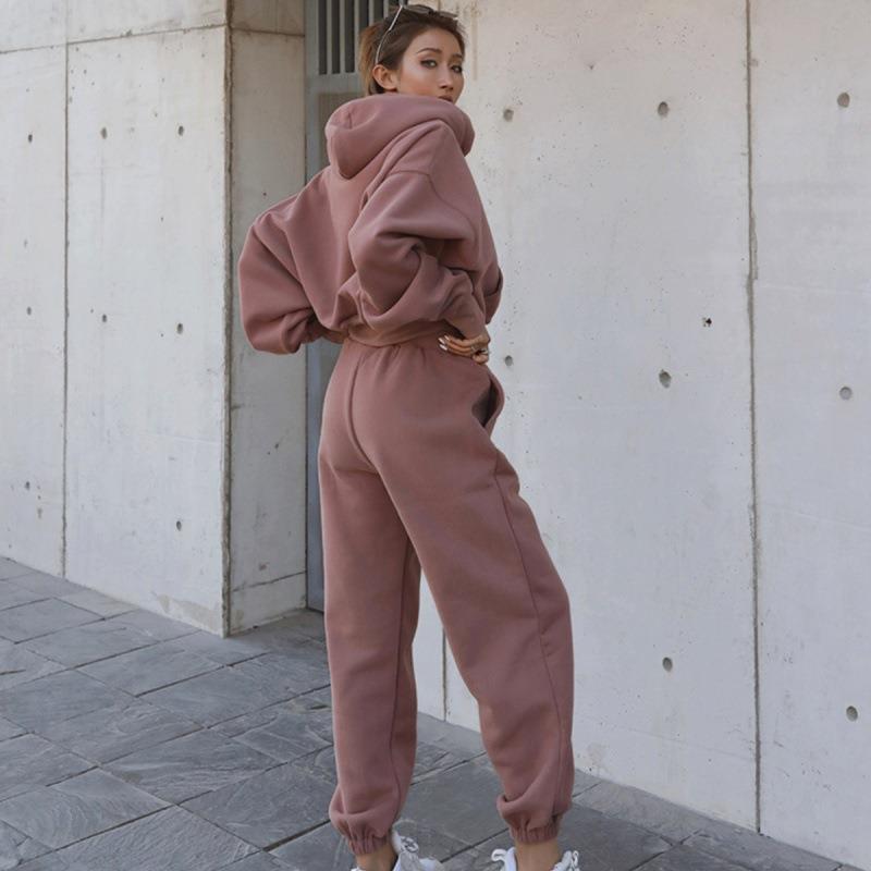 Nouveau style automne et hiver pour femmes, nouveau manteau à capuche décontracté, combinaison de sport