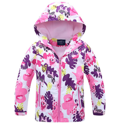 Children's Windbreaker Girls' Jackets, Big Children's Windproof And Rainproof