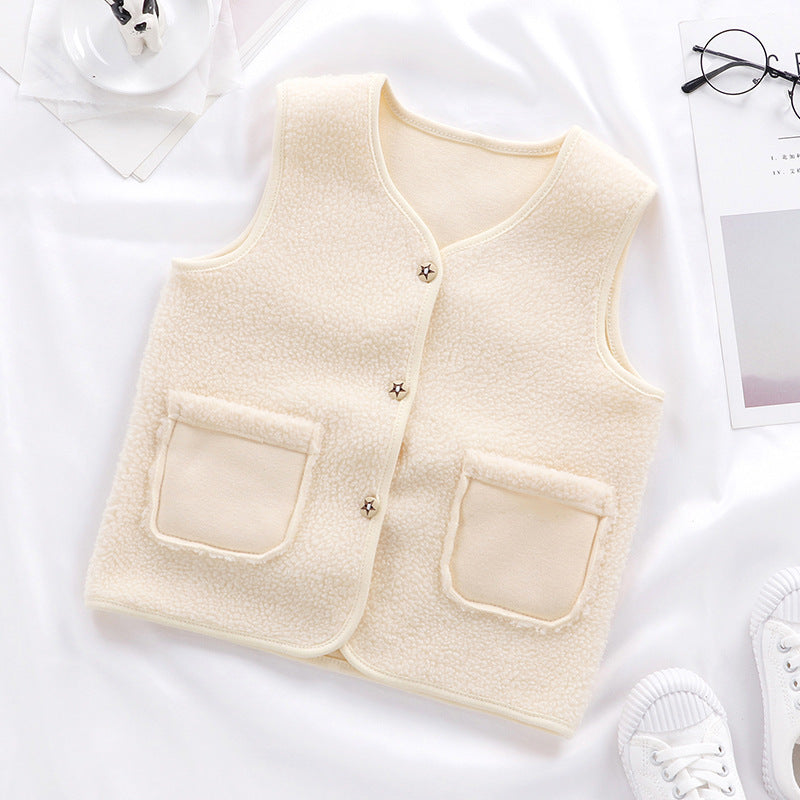 Padded Upper Cardigan To Keep Warm Children's Vest