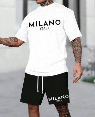 European And American Style Round Neck Short Sleeve Suit