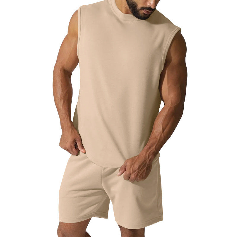 Sleeveless Sports Suit Men's Casual Thin Top Solid Color