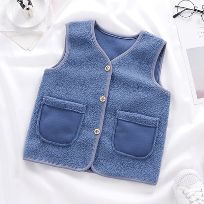 Padded Upper Cardigan To Keep Warm Children's Vest