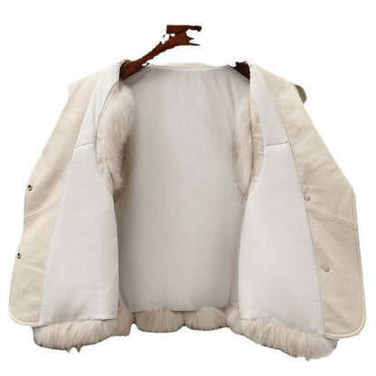Gilet en fourrure court pour femme, manteau en fourrure artificielle, élégant et chaud, nouvelle collection automne et hiver