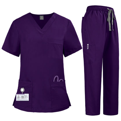 Women's Elastic Nurse Uniform Two-piece Set