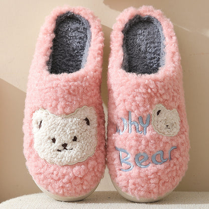 Chaussons d'hiver chauds en forme d'ours pour femmes